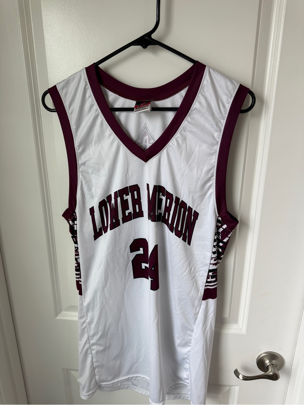 Lower Merion White & Maroon Basketball Jersey #24